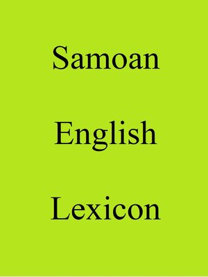 cover image of Samoan English Lexicon